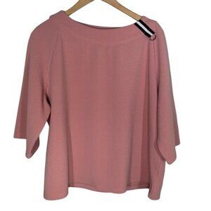 Shein 2XL Pink Stretch Short Sleeve Blouse Casual Top